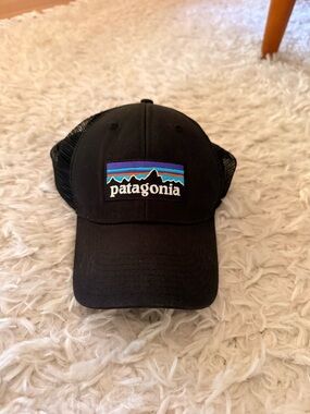 Patagonia Black Cap with Blue and Purple Logo